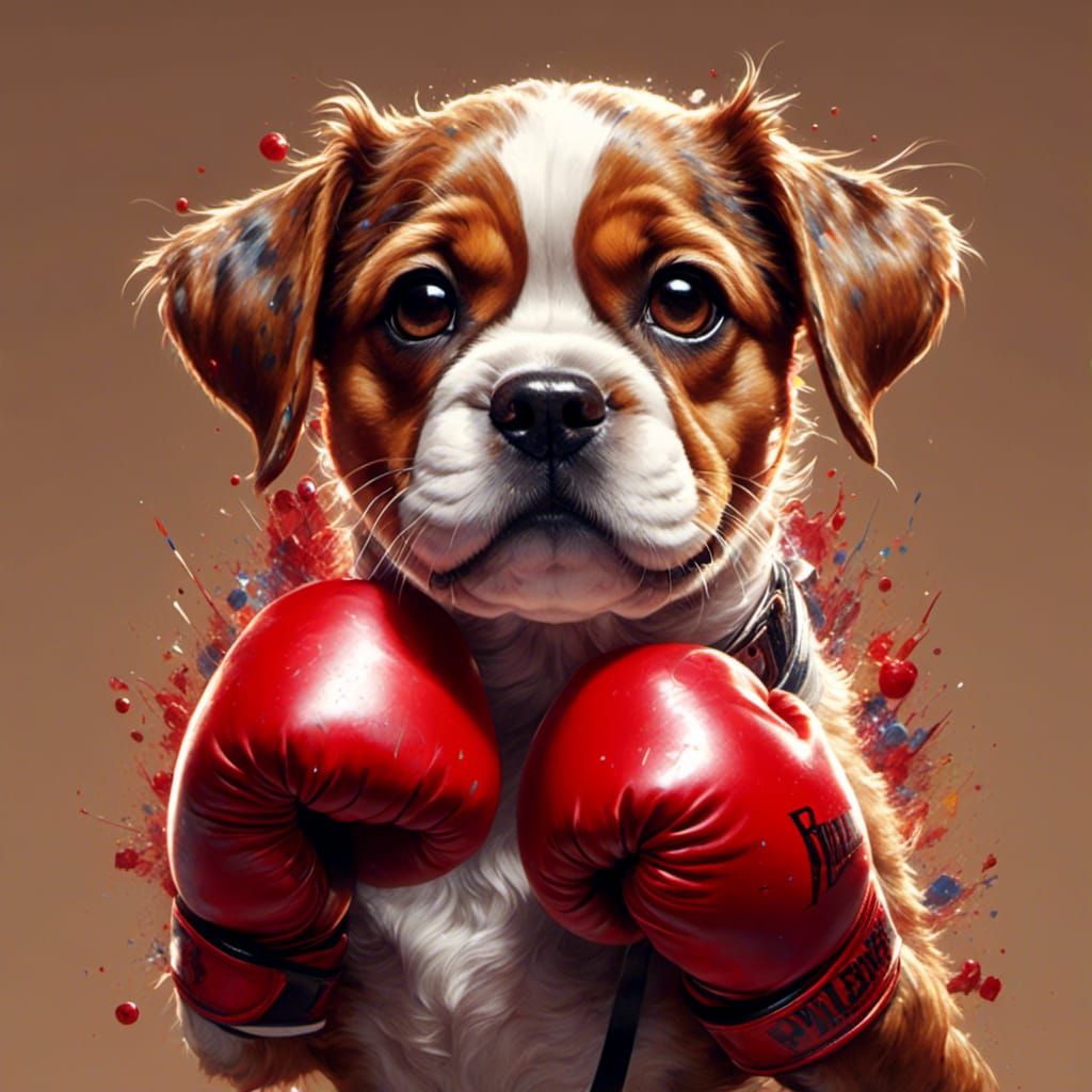Adorable Boxing Dog Portrait in 3D Digital Art