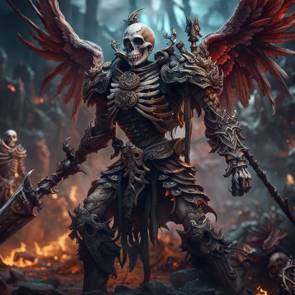 Skeleton Army Demon Warrior vs Angels