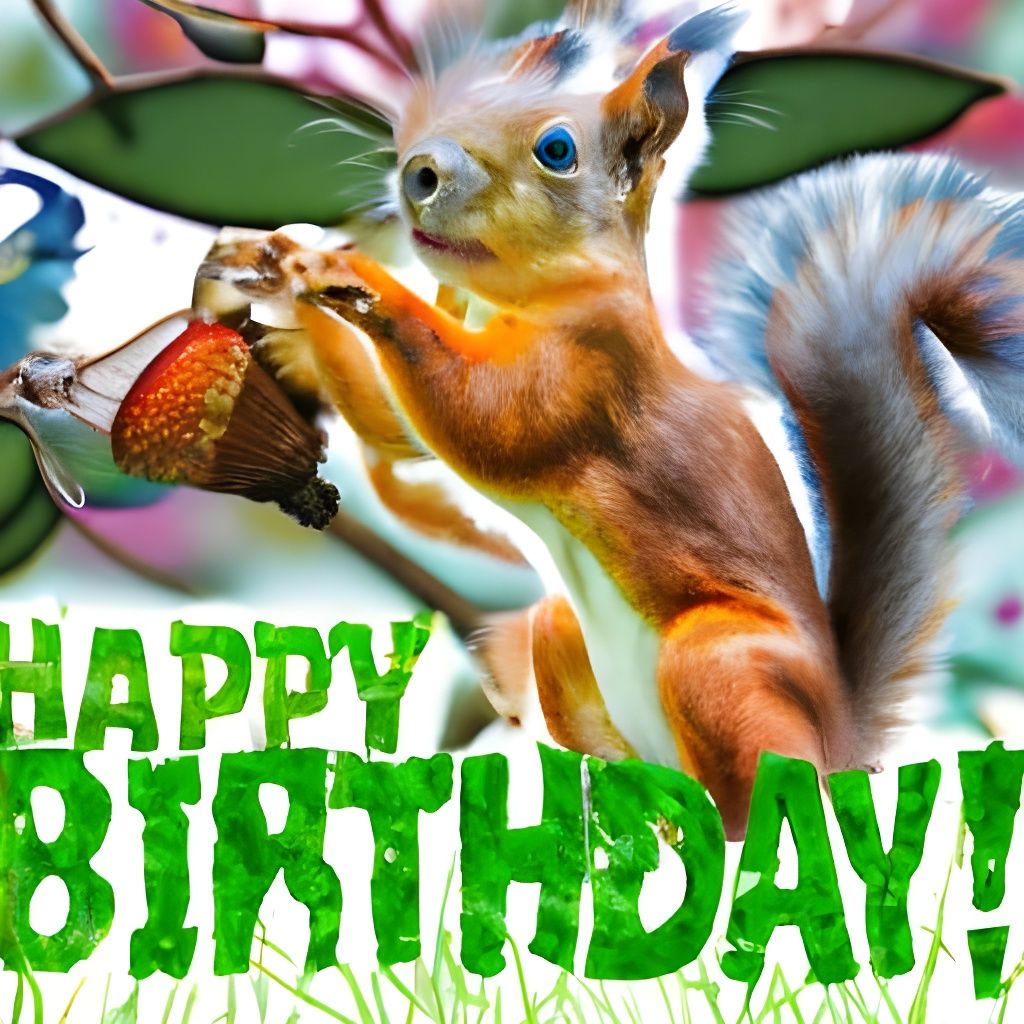 Cute Squirrel Delivers Happy Birthday Message