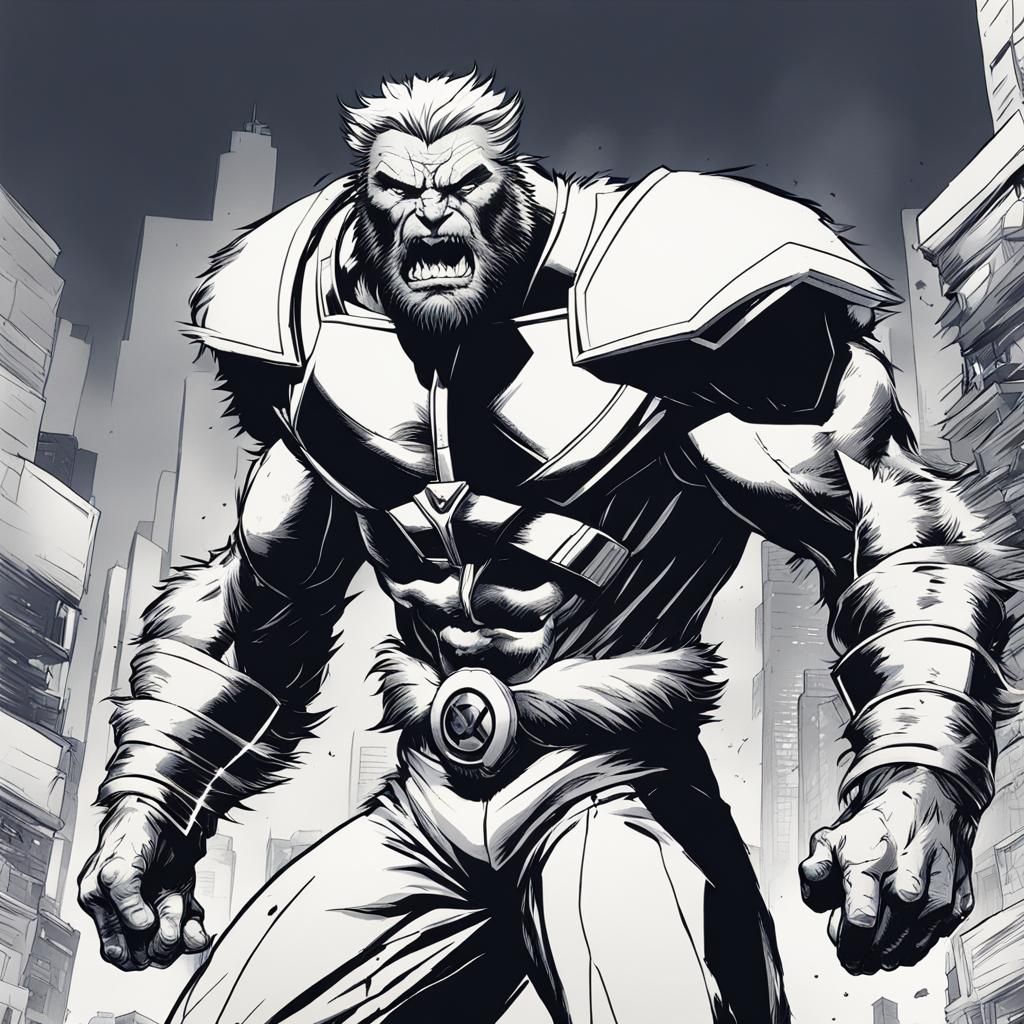 Beast from X-Men: Manga-Style Anime Art