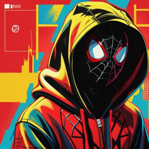 Miles Morales in Hoodie: Pop Art Screen Print
