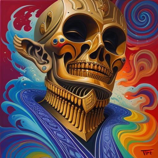 Art Deco Oil Painting in Erté Style