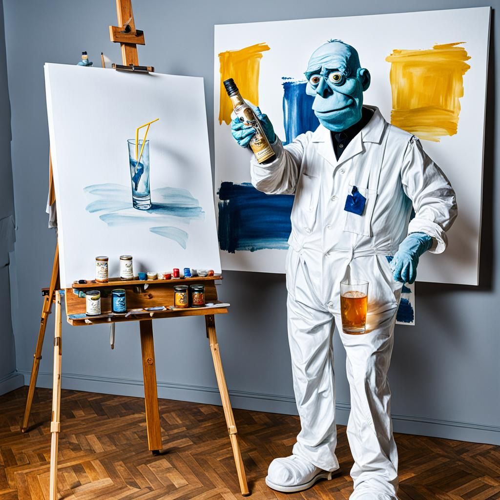Vodka Tonic Painter at Easel
