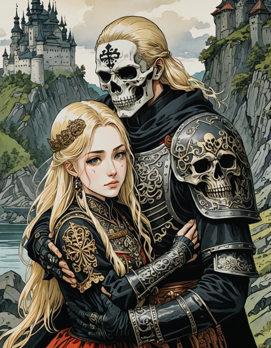 Kashchey the Immortal with Tzarevna Girl