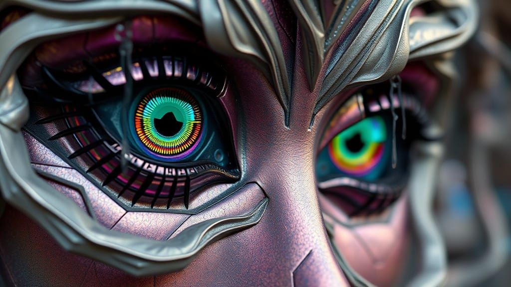 what a dream I had by textile sculptor "metallic paper iris folding" perfect eyes by scenic artist "webinarcussis" darkl...