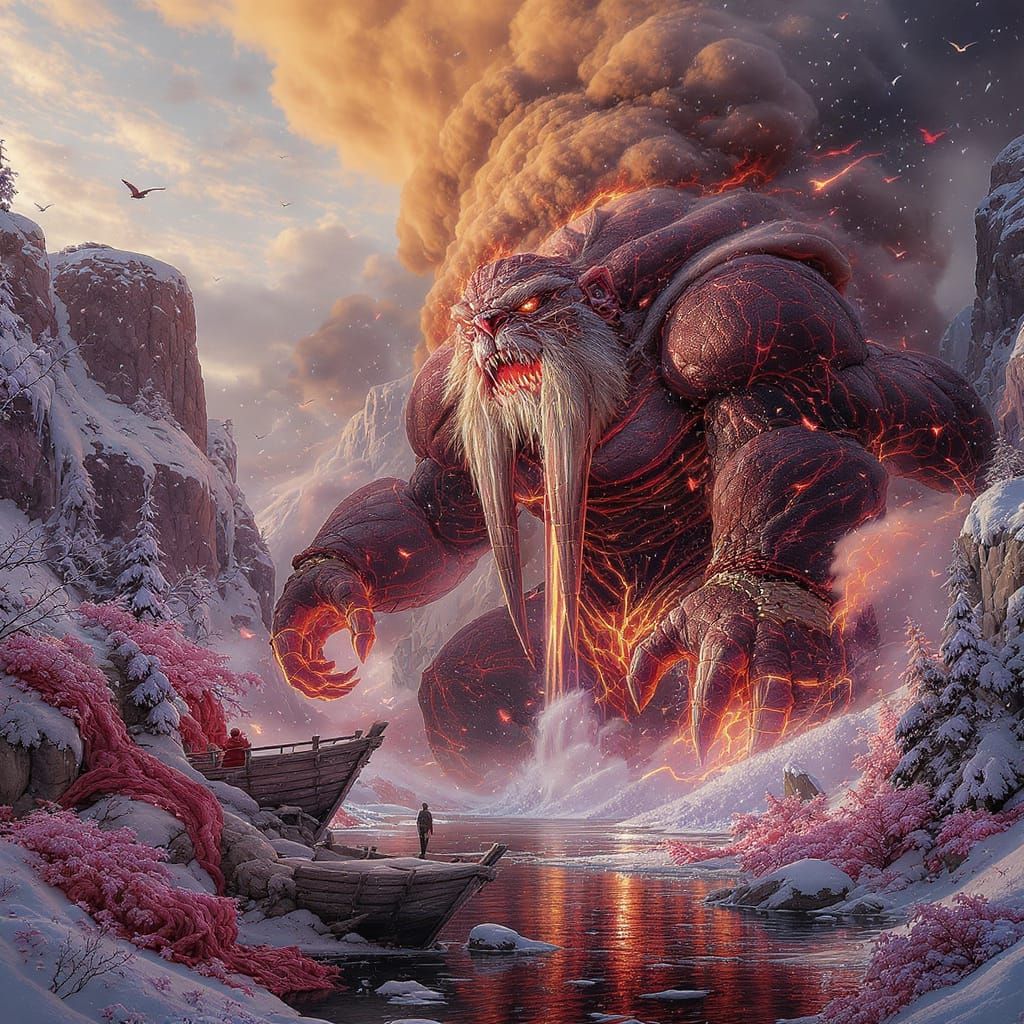 Giant Christmas Tree Lights Up Snowy Cityscape