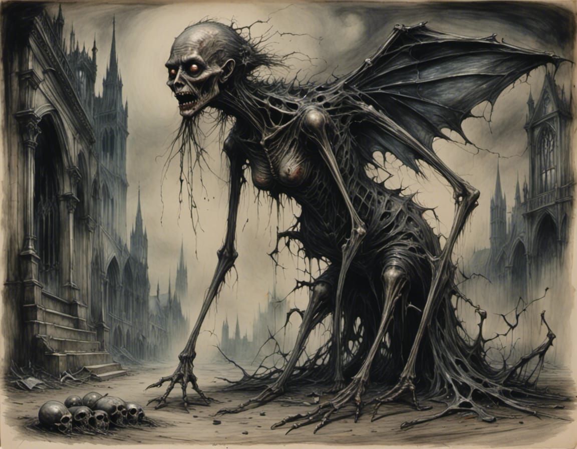 monstrous bat demon woman