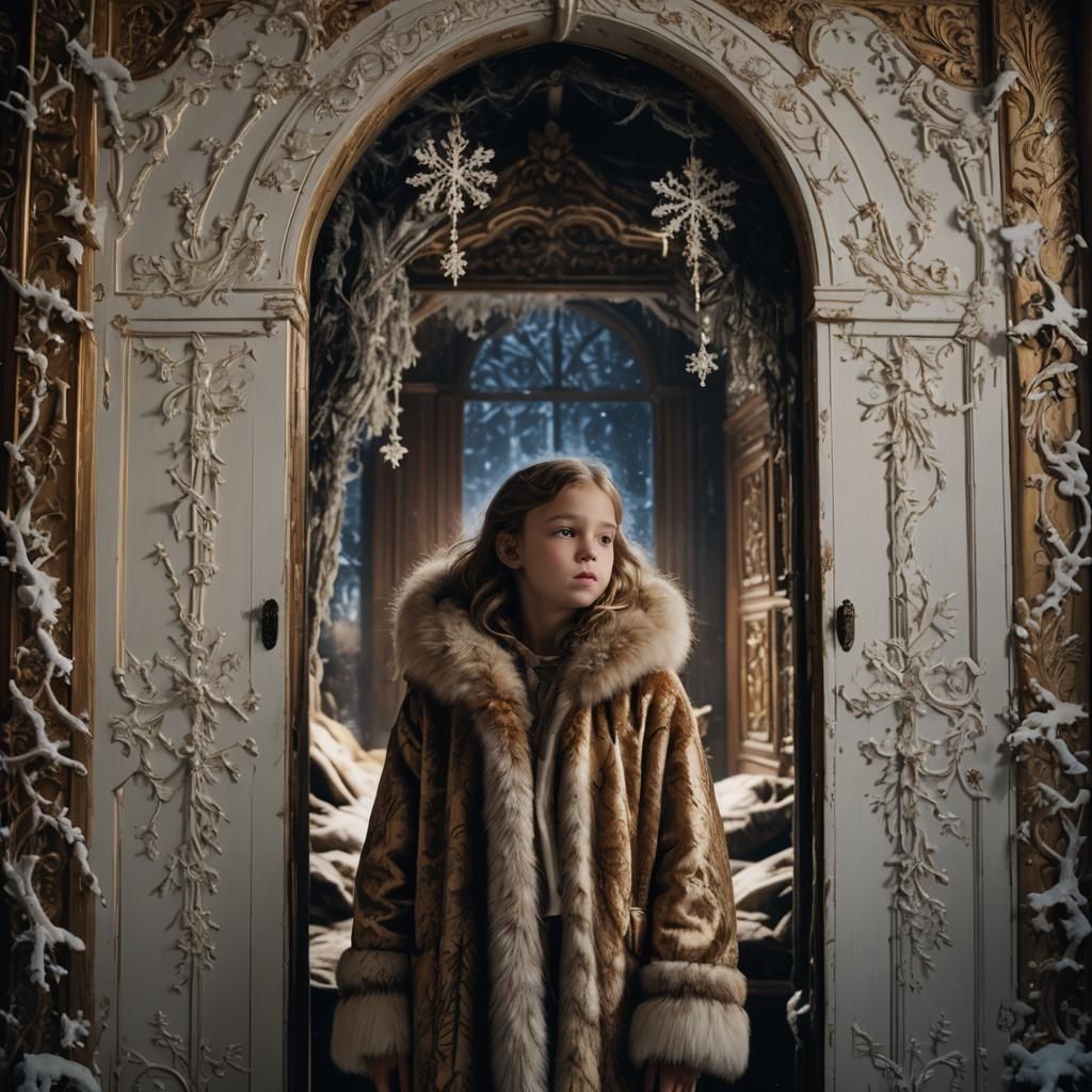Magical Wardrobe Opens to Snowy Narnia in Film Still