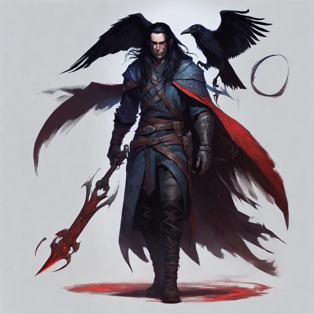 Fantasy Bounty Hunter with Runed Glaive in Digital Art