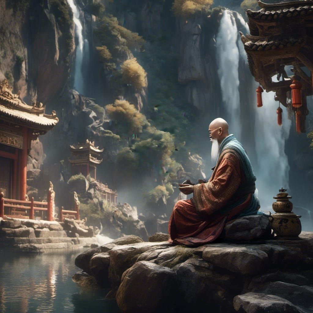 meditating monk