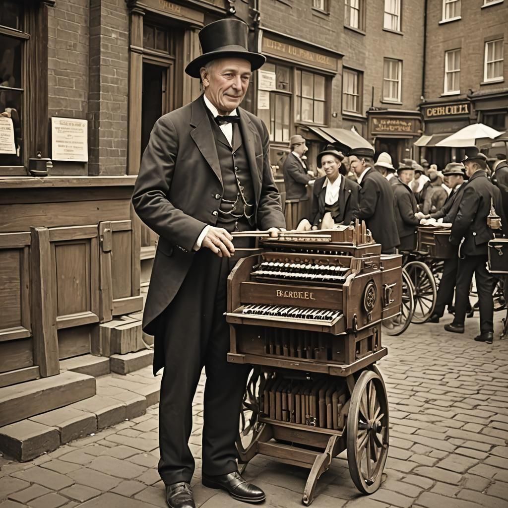 AI Creates Barrel Organ Player Image