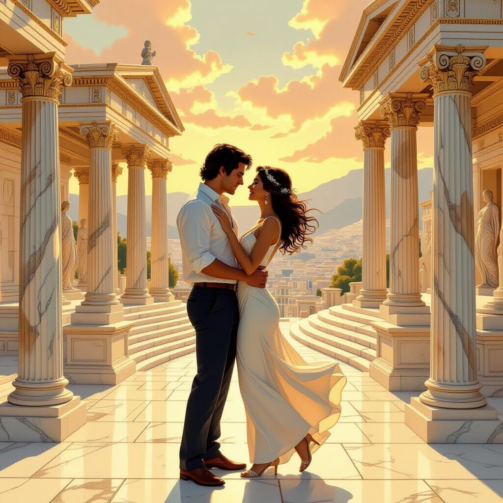 Love in Ancient Greece: A Fantasy Art Scene