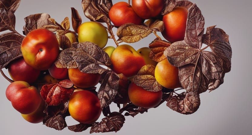 Hyperrealistic Forbidden Fruit in Golden Hour Lighting