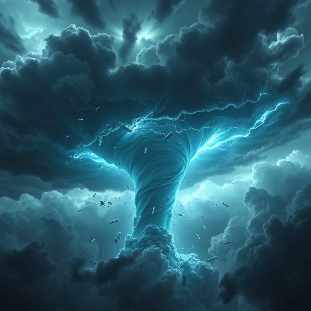 Ethereal Tornado Storm in Sci-Fi Style