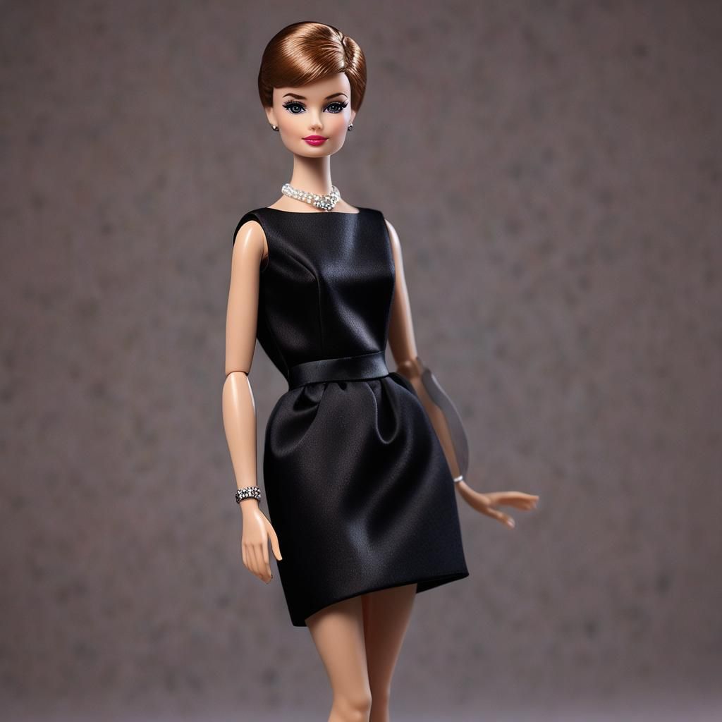 Audrey Hepburn Barbie Doll in Realistic Photography