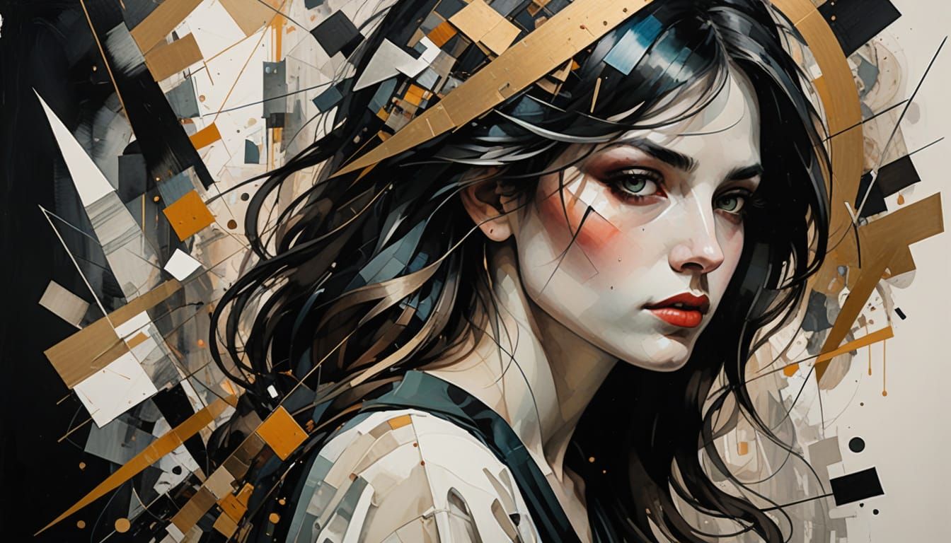 Heron in Swamp Glass Art with Gold and Black