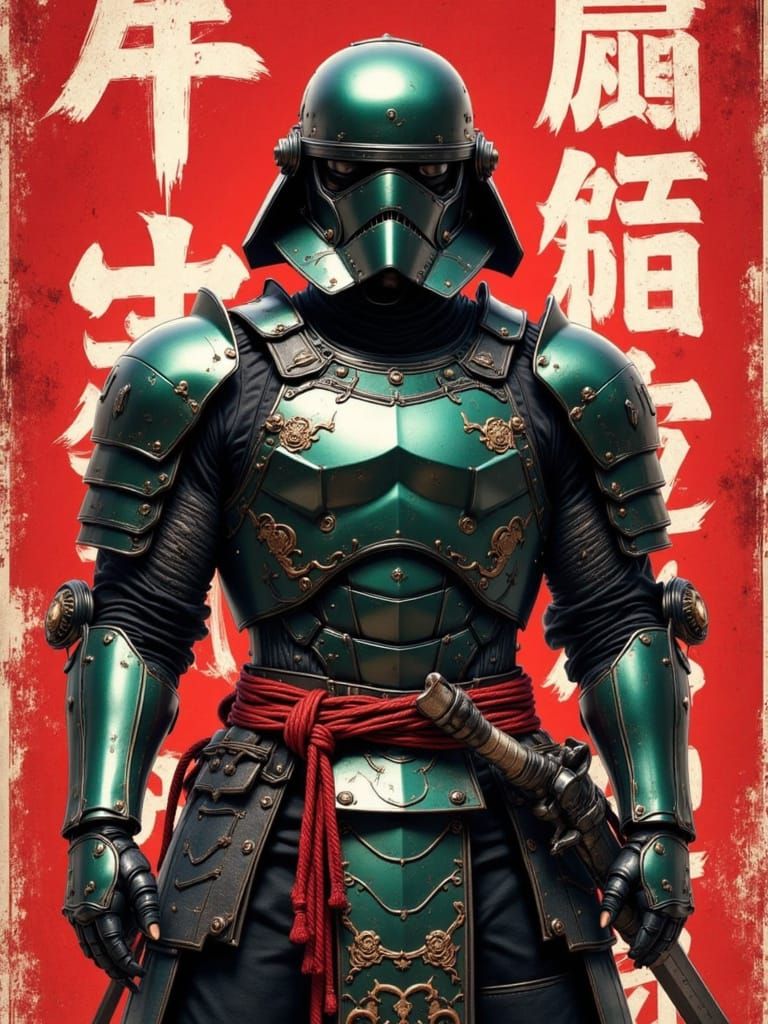Stormtrooper Samurai Warrior in Liquid Armor