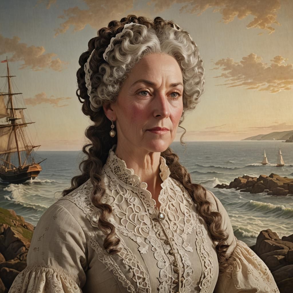 Colonial Woman Portrait in Historical Realism Style