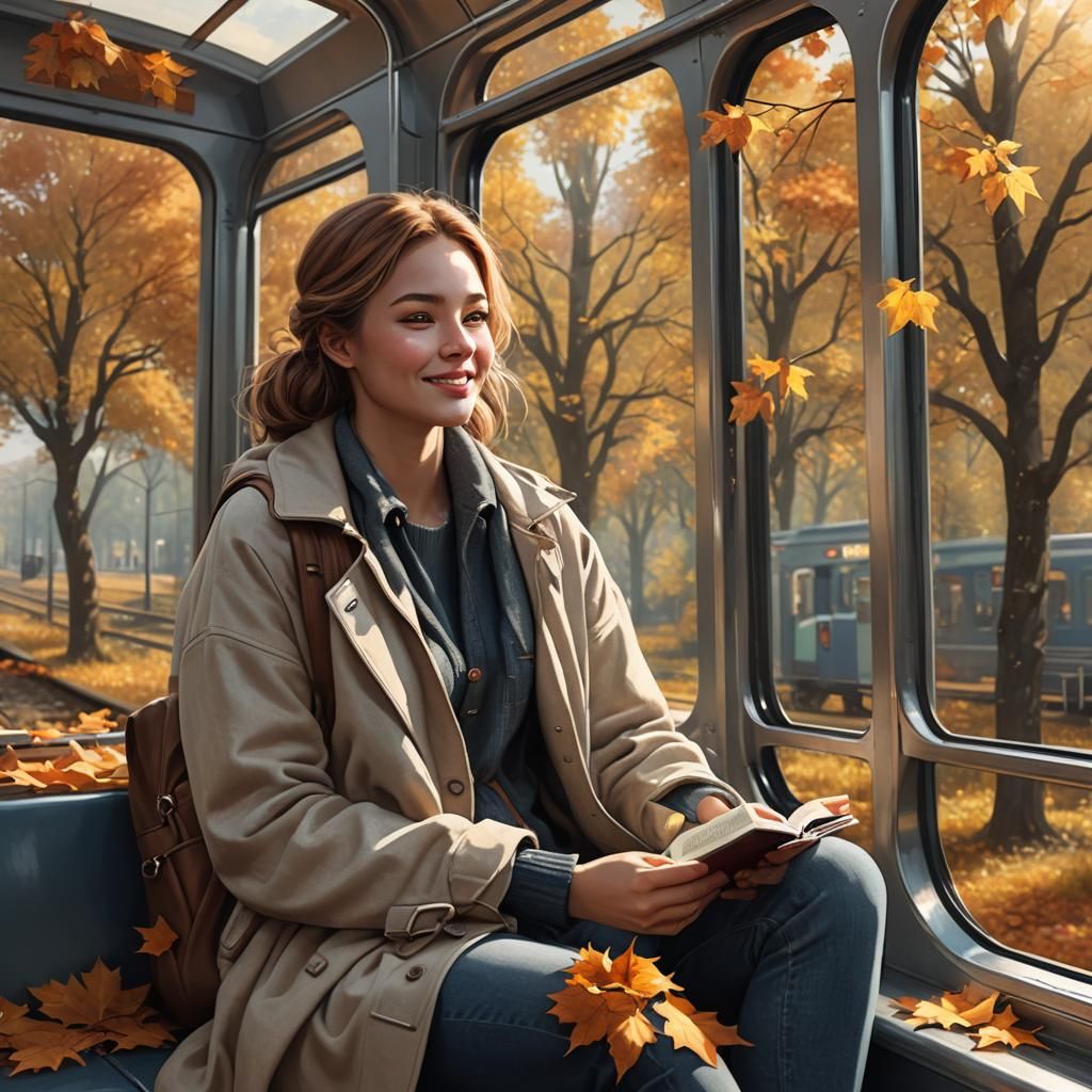 Joyful Autumn Train Ride in Hyperrealistic 3D