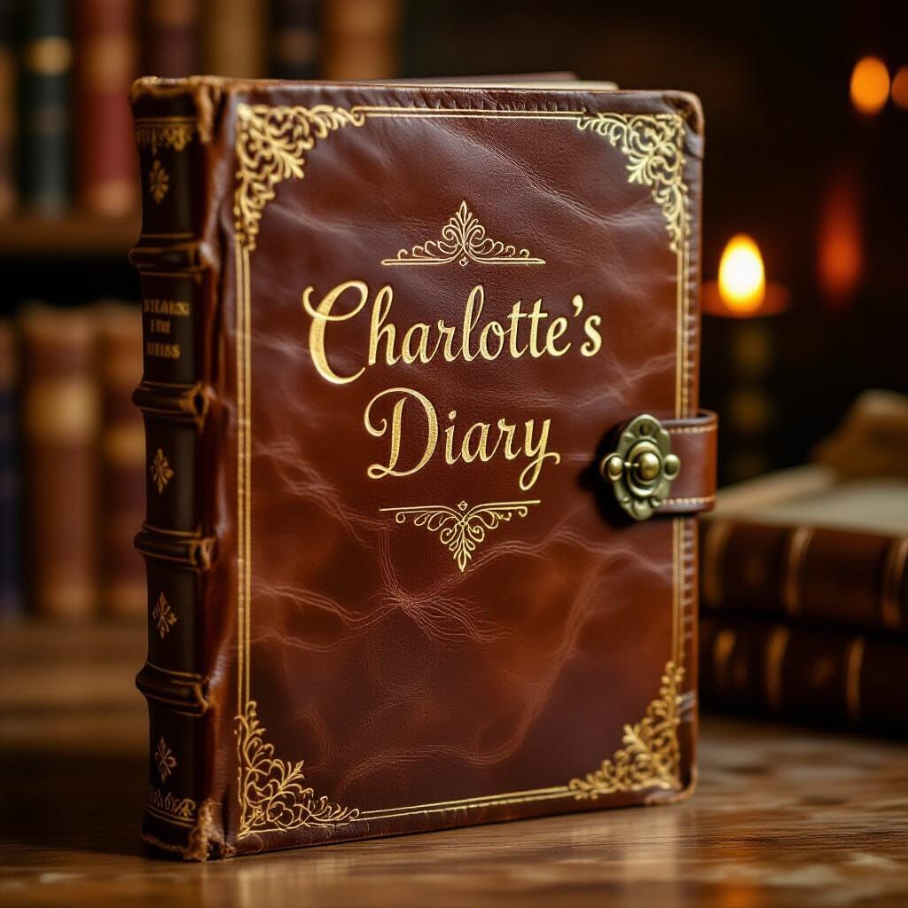 Vintage Leather Diary with Gold Lettering