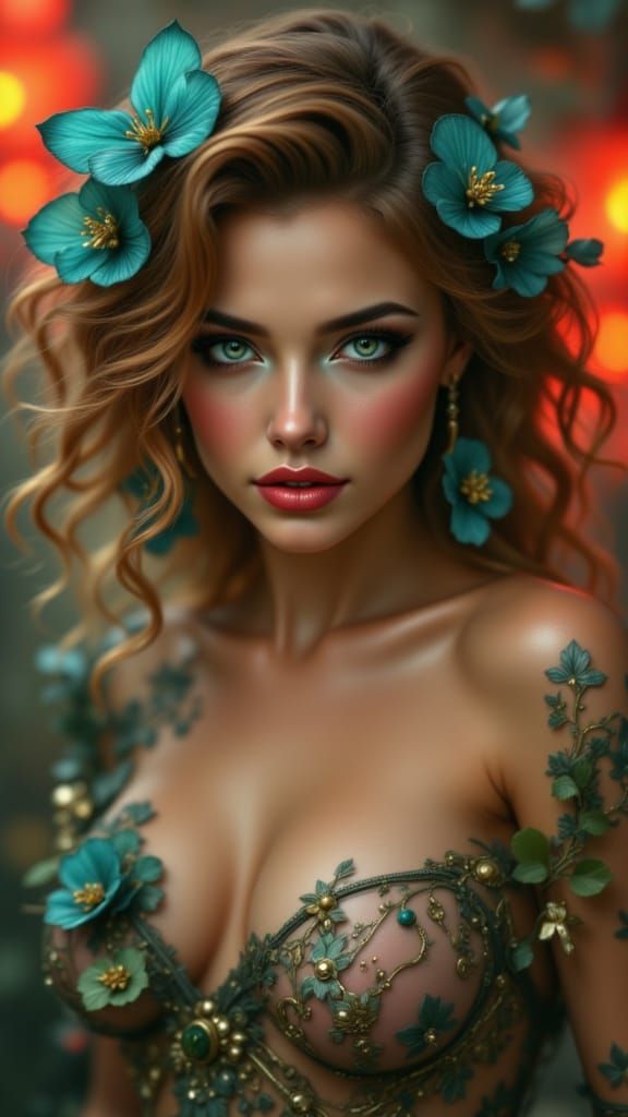 Todd McFarlane Style Pin-Up Greek Beauty with Cards