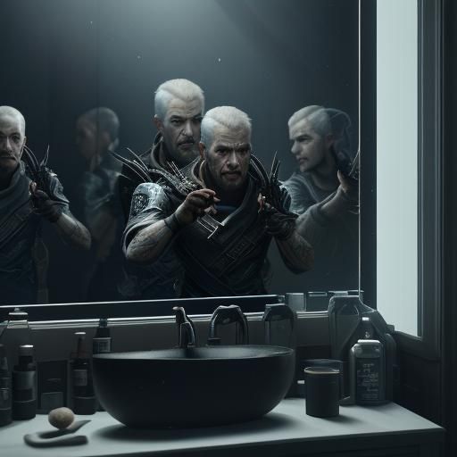 Fragmented Reflection: Inner Turmoil in 3D Cinematic Style