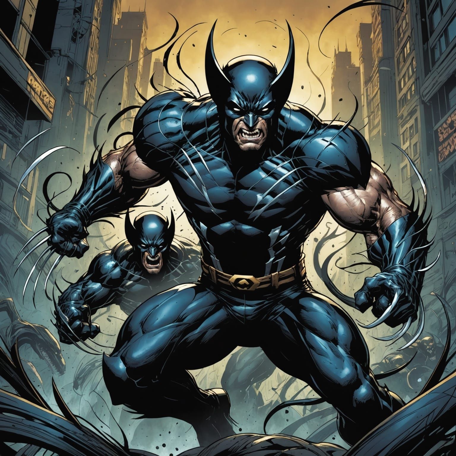 Wolverine Controlled by Venom Symbiote Comic Art