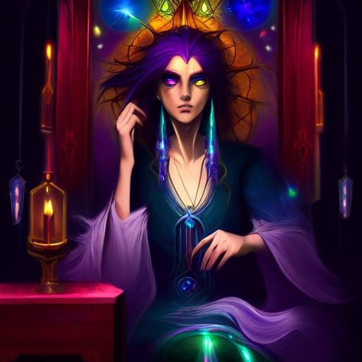 Psychic Girl with Gem-Encrusted Aura