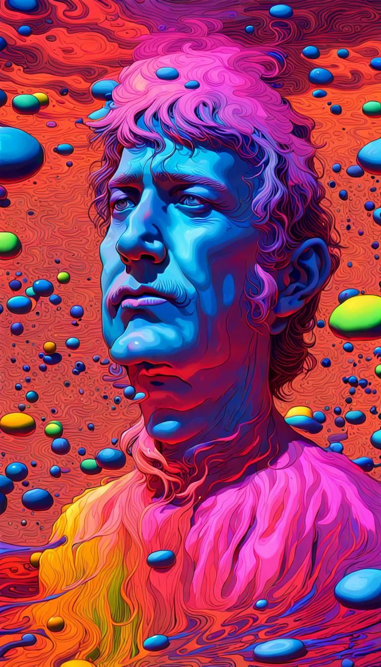 Surreal Neon Landscape for Peaceful Contemplation