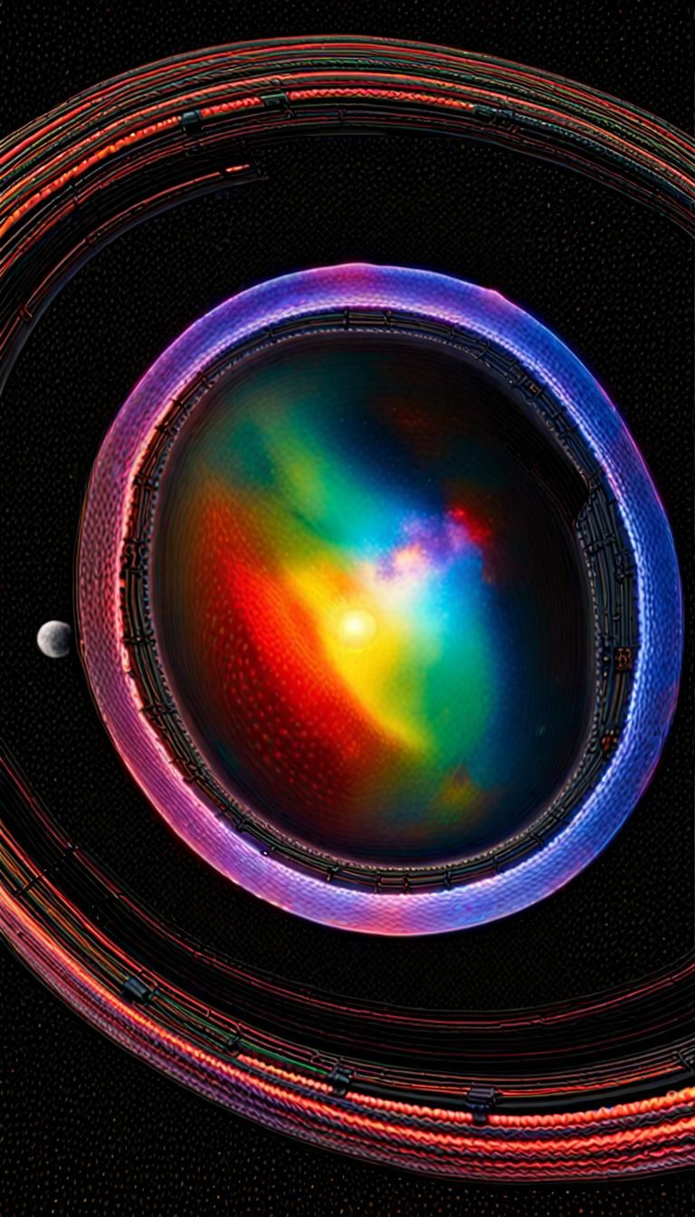 Psychedelic Antimatter Asteroid Enters Black Hole in 3D