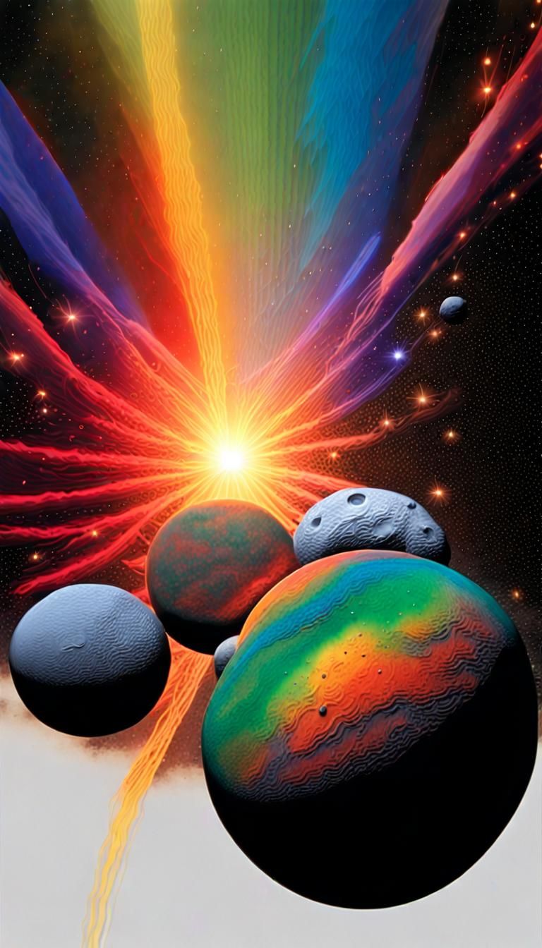 Cosmic Antimatter Eruption in Vibrant Spectral Light