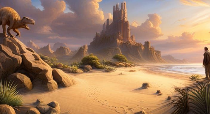 Hyperrealistic Dinosaurs Leave Footprints: Splash Art