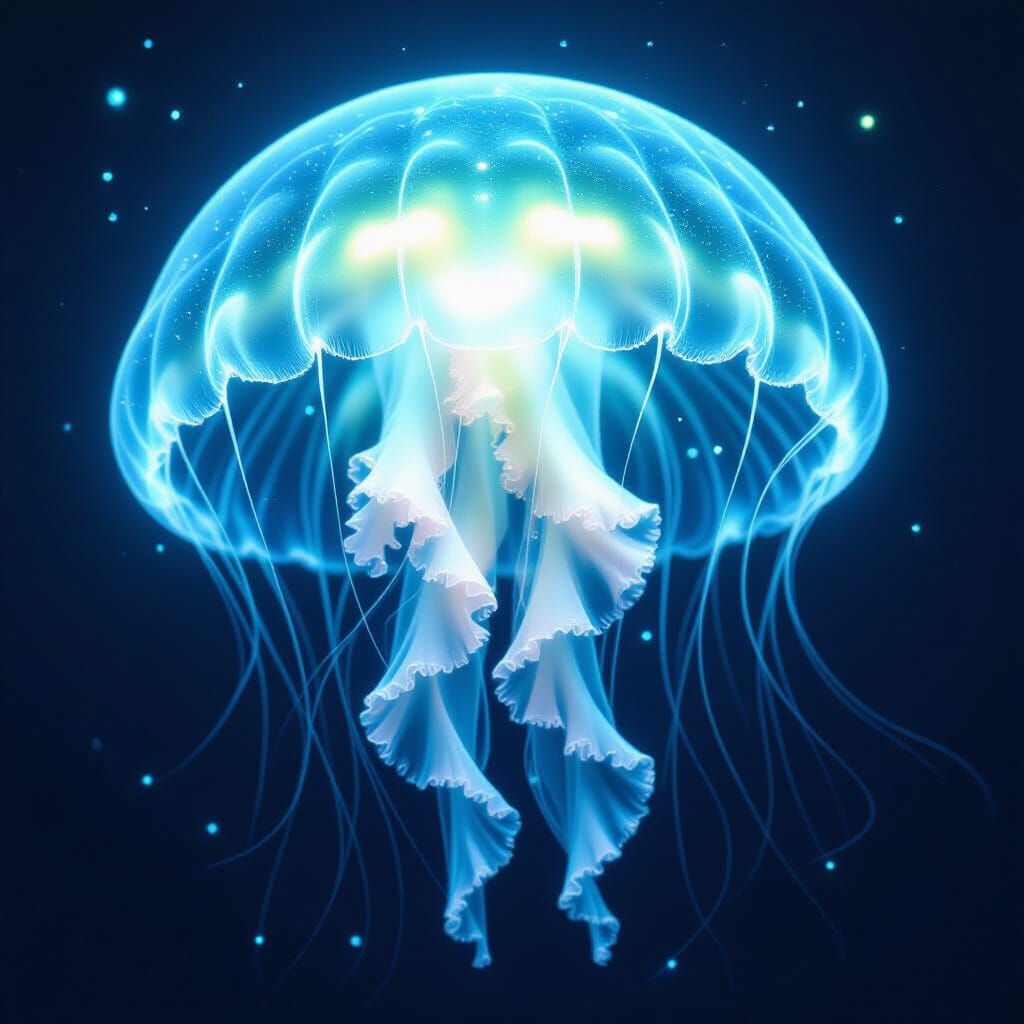 Bioluminescent Jellyfish in Dreamy Surreal Style