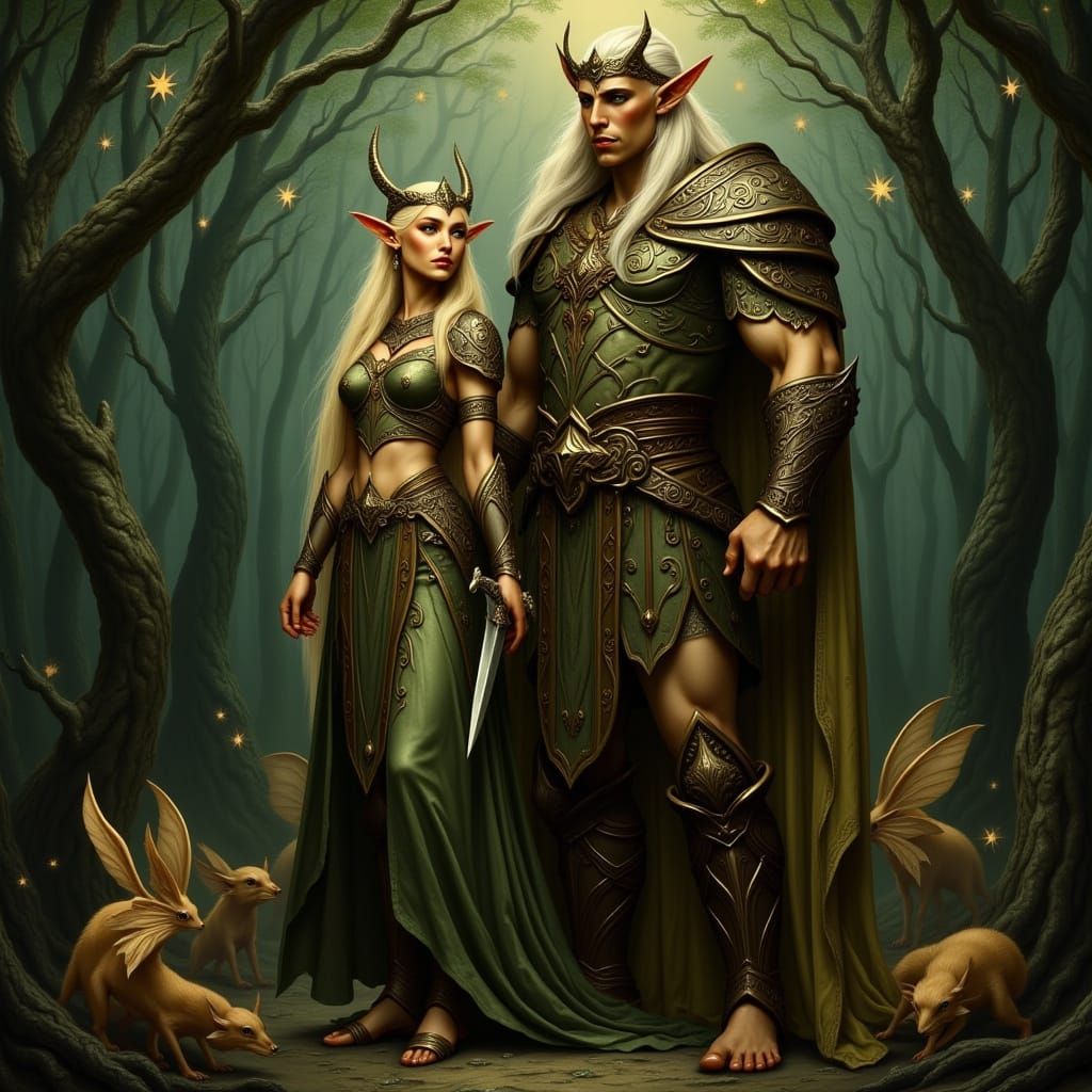 Elven Warrior Princess in Impressionist Style