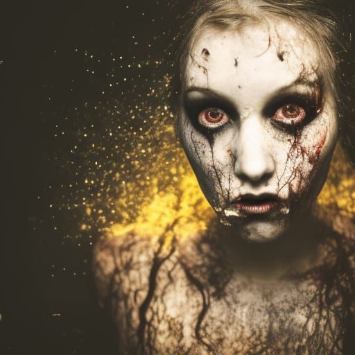 Zombie Woman's Fiery Combustion: A Dark Horror