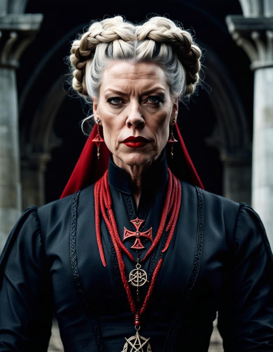 Satanic Occult Priestess in 1650, Cinematic Photo