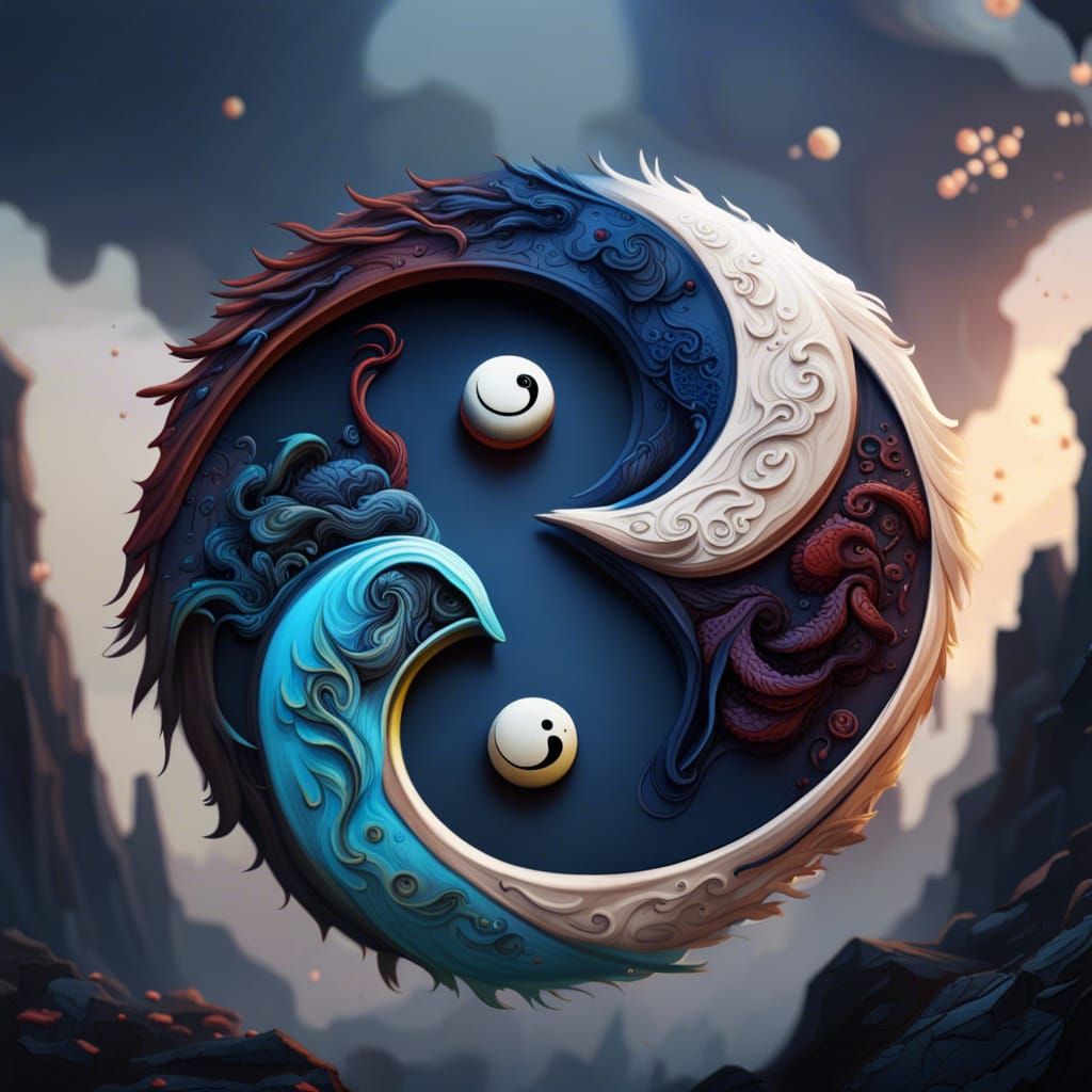 Yin Yang Hug: Detailed Matte Painting