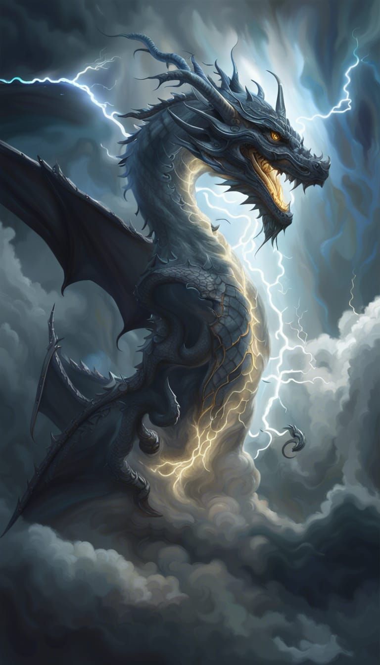 Epic Cloud Storm Dragon: Fantasy Concept Art