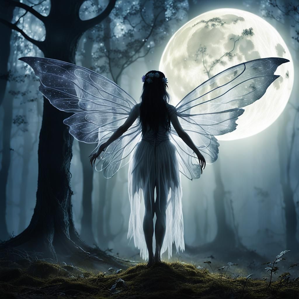 Ethereal Fairy in Misty Forest Illustration