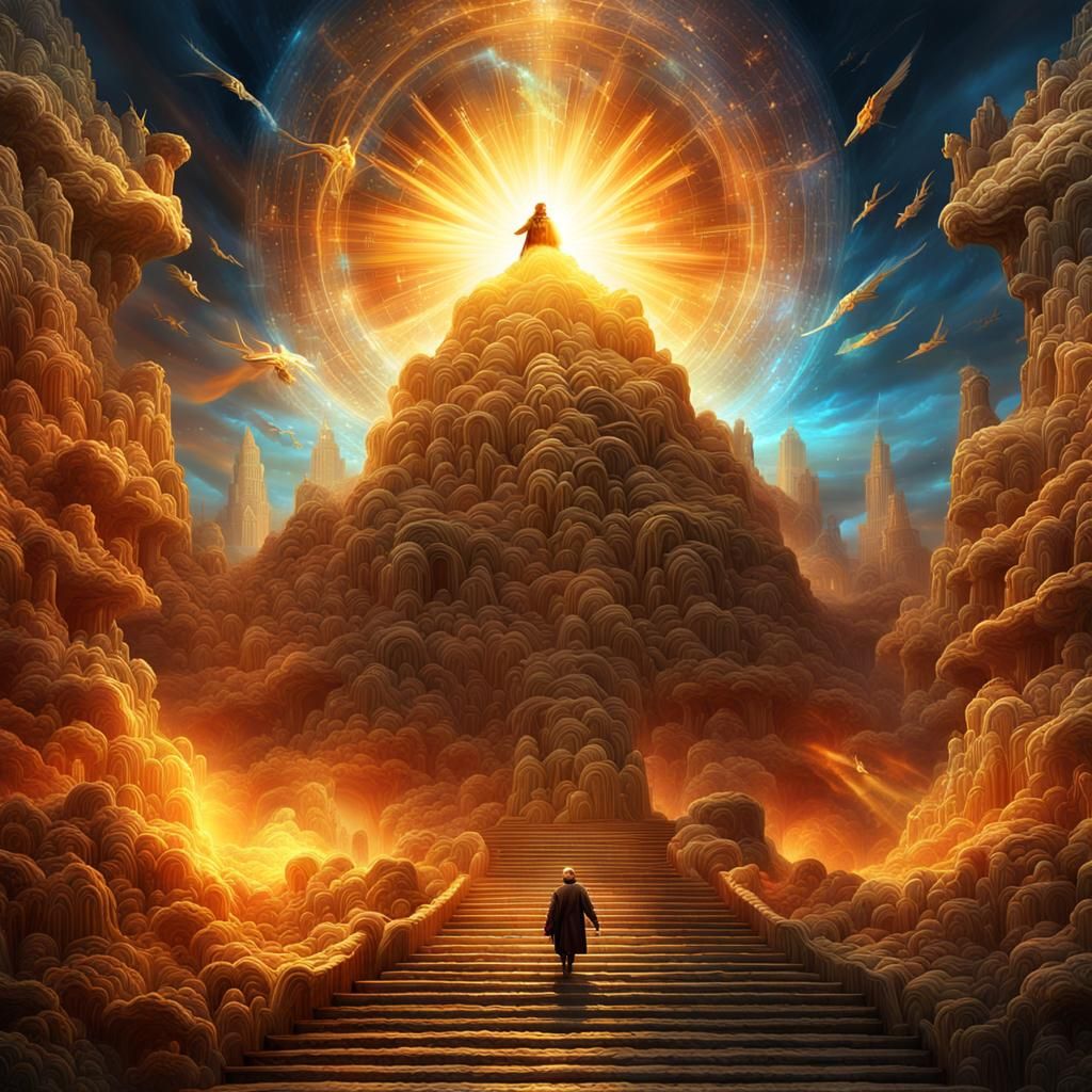 Radiant Being Descends: Fantasy Concept Art