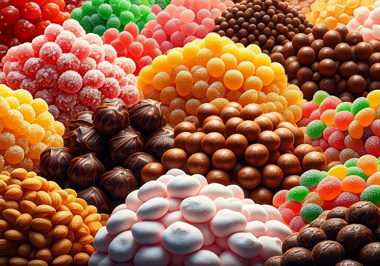 Hyper-Realistic Candy Stall: A Sweet Feast for the Eyes