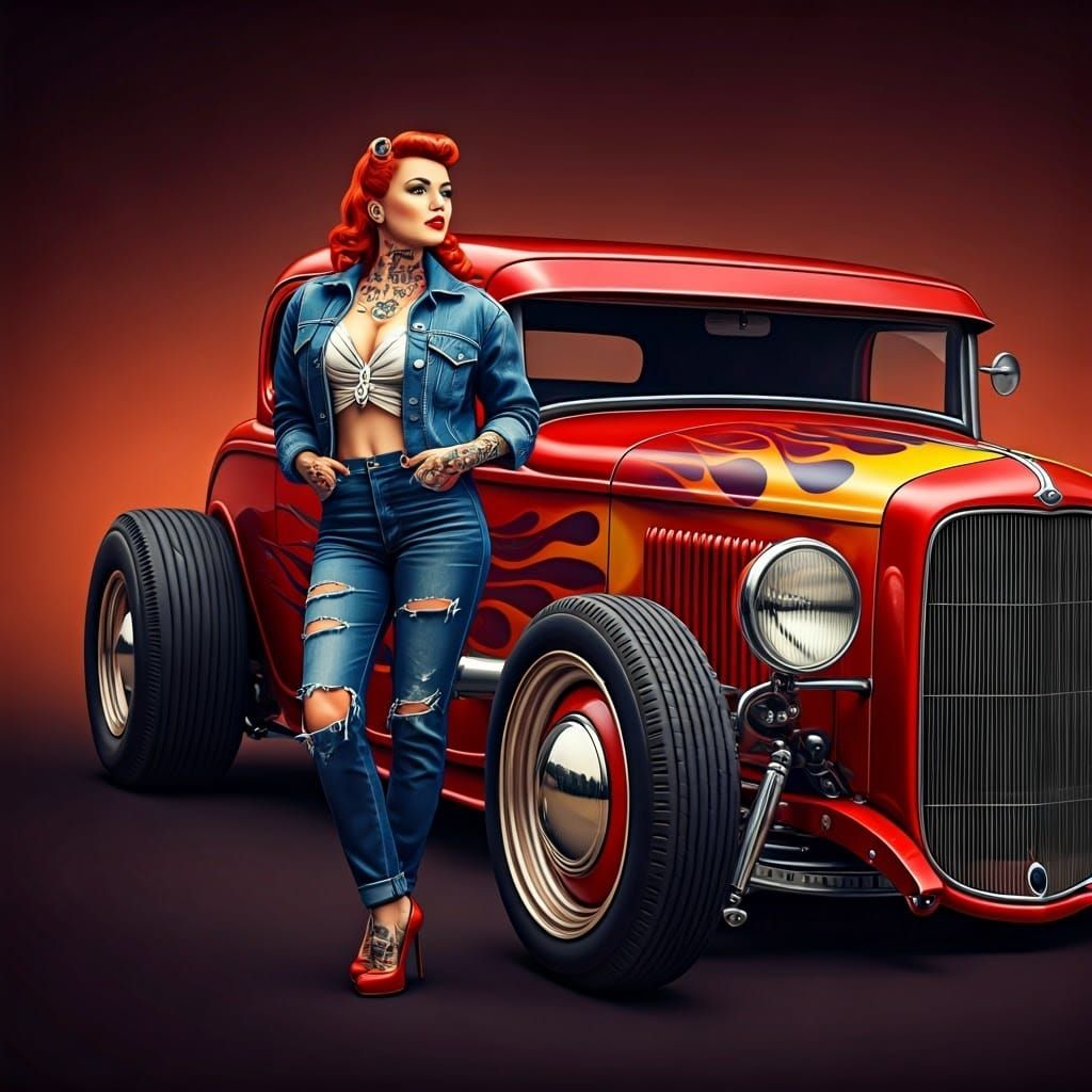 Rockabilly Rebellious Icon of Retro Futurism