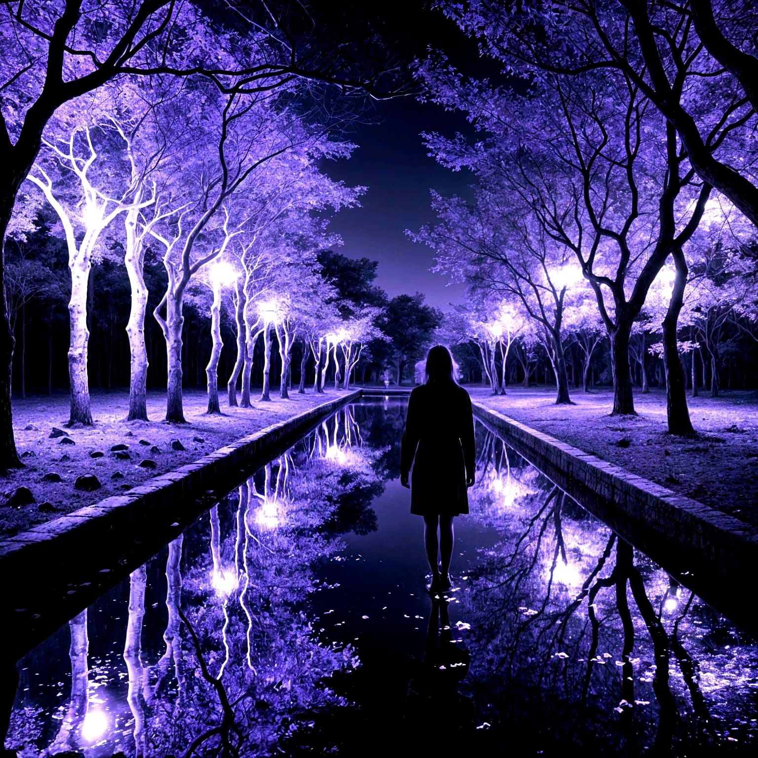 Monochrome Surreal Dreamscape with Dynamic Lighting