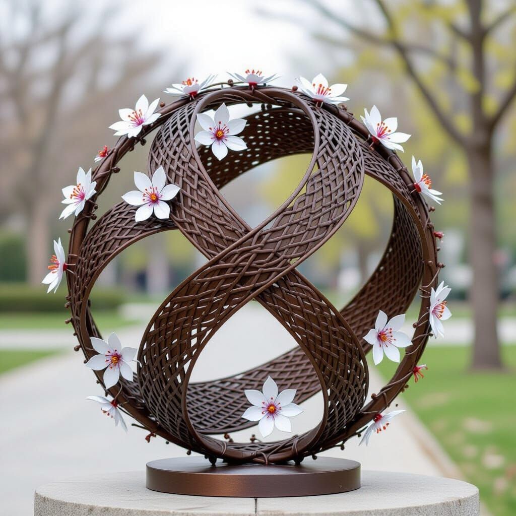 Spring Sculpture of Twisted Metal Wires