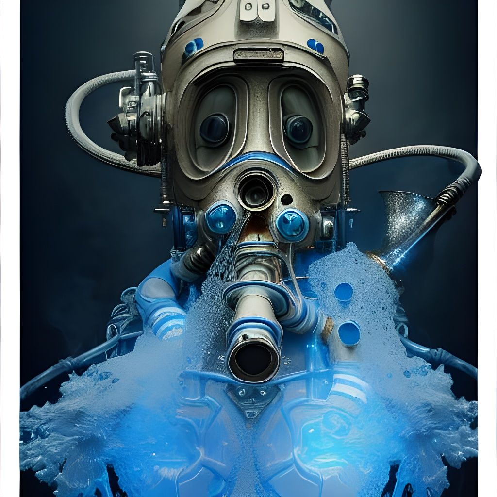 Ethereal Cyborg Firefighter Jazz Musician in Aetherpunk Styl...