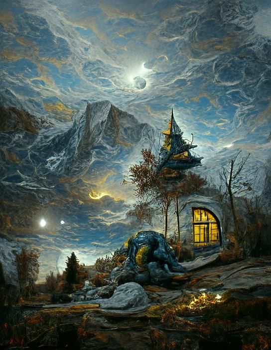 Starry Night Hyperrealistic 8K Matte Painting