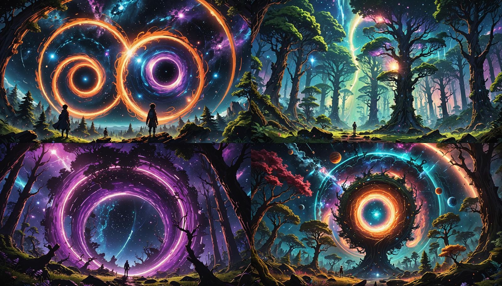 Wormhole Connects Forest and Space: Anime Style