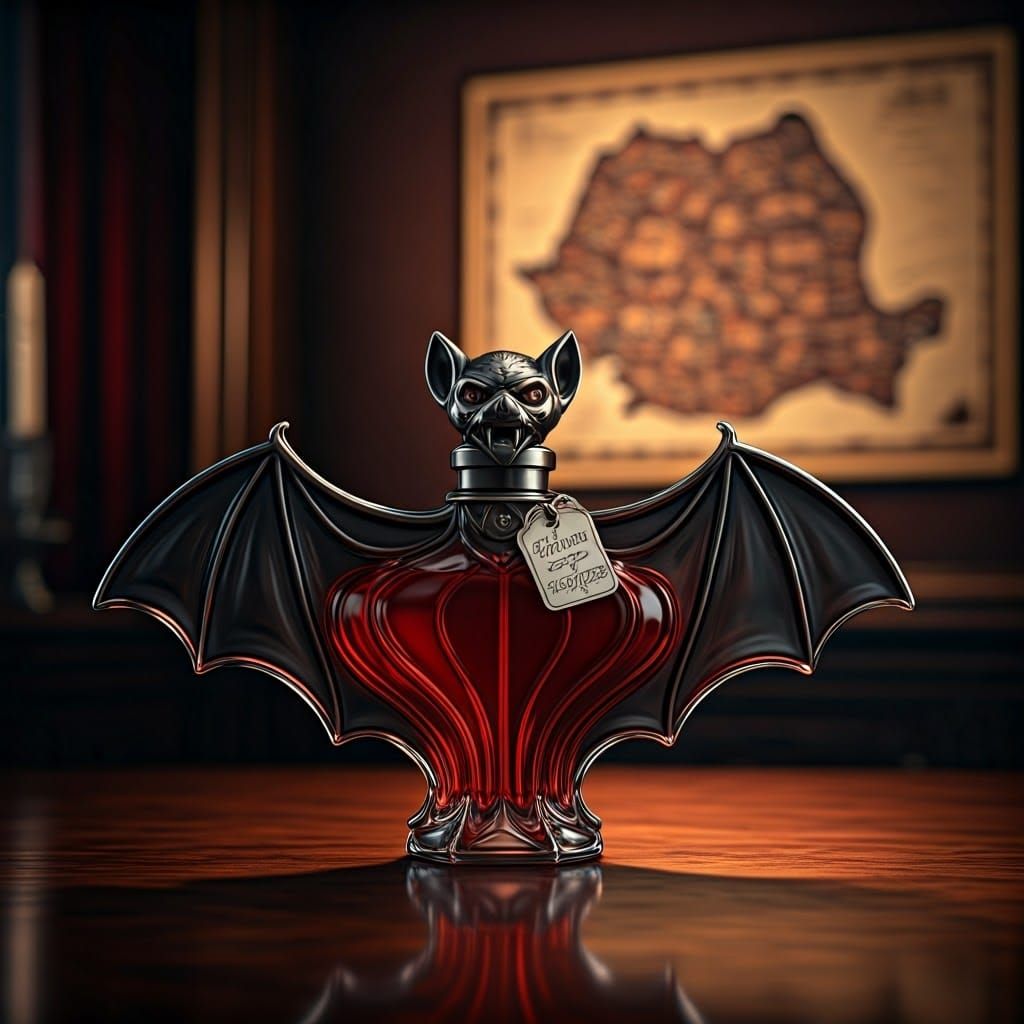 Gothic Perfume Bottle with Vampire Theme