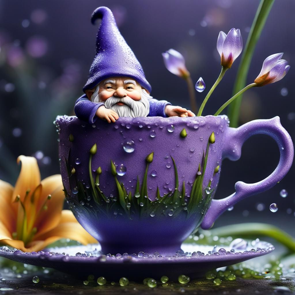 Dewdrop Bath for a Gnome: Miniature World