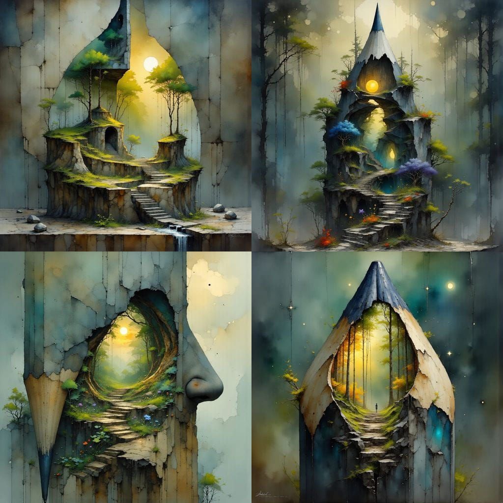 Colossal Pencil Reveals Miniature Forest Diorama